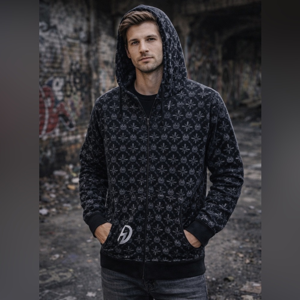 Men’s One Ball Jay Full Zip Hooded Sweatshirt | Graphic Hoodie | Streetwear